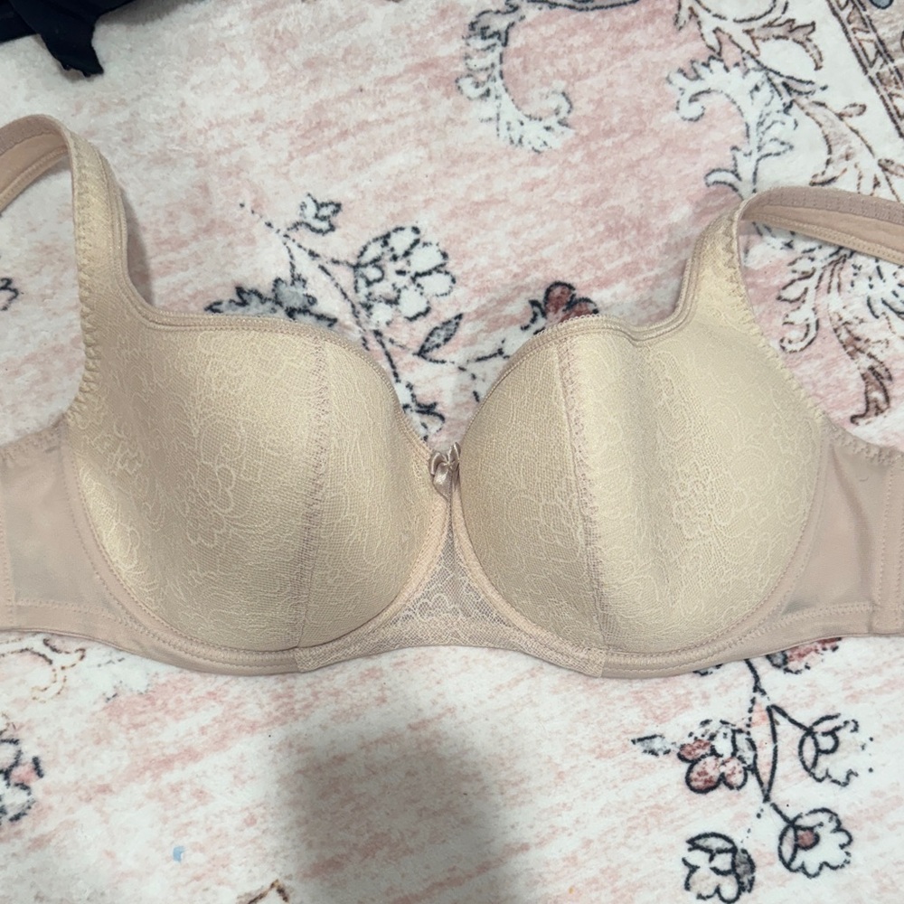 Everyday Support Lace-Trim Underwire Bra in Nude